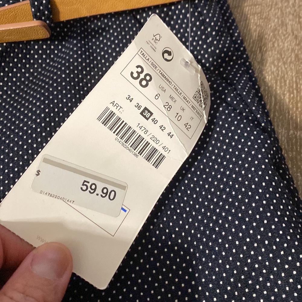 Zara Basic Collection Polka Dot Pants With Belt S… - image 4